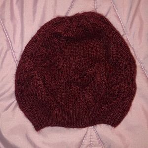 Loose red beanie